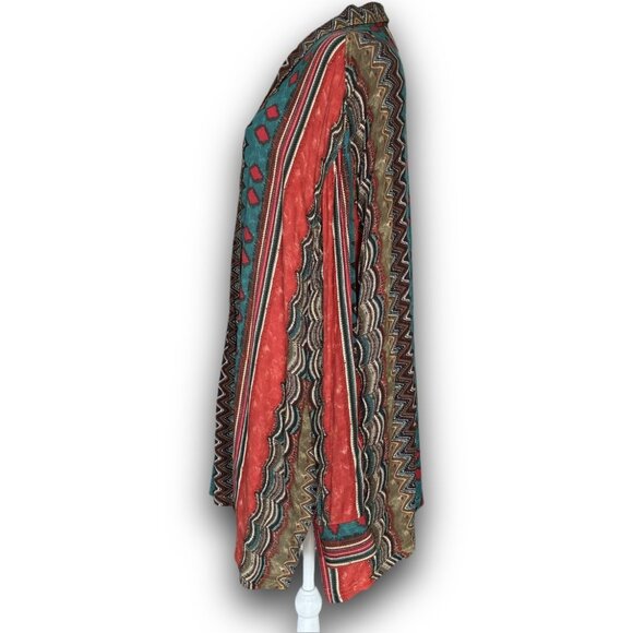 Vintage Carole Little 2X Boho Southwestern Tunic Top Tribal Boho Artsy - Picture 3 of 11